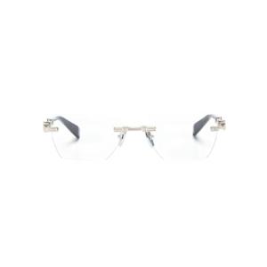 Balmain Eyewear 인그레이빙 로고 직사각 프레임 안경 BPX150C53