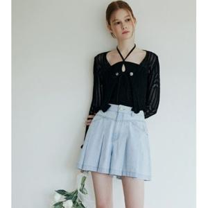 [에고이스트][BLUE LABEL] 플리츠 주름 데님 쇼츠 (ER2ODQ01)