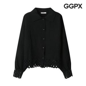 [지지피엑스]펀칭 레이스 엠보 블라우스 (GP3SH022F)