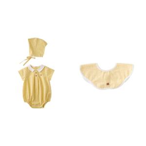 M밍크뮤D 25SS 아미띠에체크SET바디슈트 뮤뮤턱받이(2벌세트) (3597067602A)