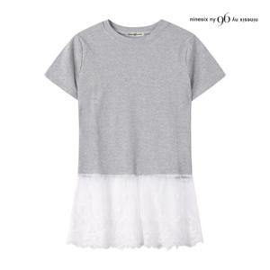 나인식스뉴욕  레이스 배색 레이어드 티셔츠 (NP5TS002M0)