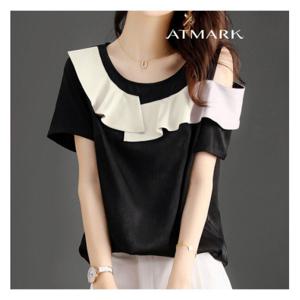 [앳마크]ATMARK 러플포인트오프숄더티셔츠_AA53TS025G