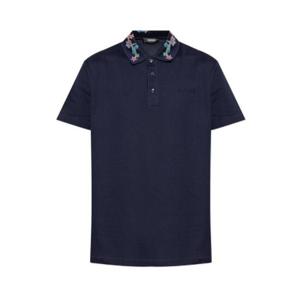 Versace 로고 자수 반소매 폴로 셔츠 10139061A15006 1UI20 TP940597064