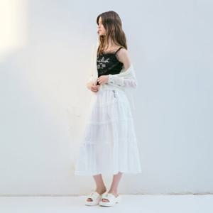 [에고이스트][BLUE LABEL] 레이스 셔링 롱 스커트(ER2OSK09)