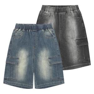 에꼴리에 세이브존03 5.5부 버뮤다핏 빈티지 카고 진 25B5212-BK/BL