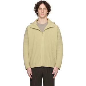 25 SS Homme Plisse Issey Miyake 남성 그린 먼슬리 컬러 메이 재킷 252729M180006