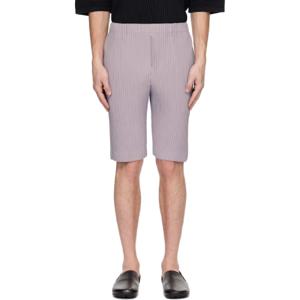 25 SS Homme Plisse Issey Miyake 남성 퍼플 테일러드 플리츠 2 쇼츠 252729M193003
