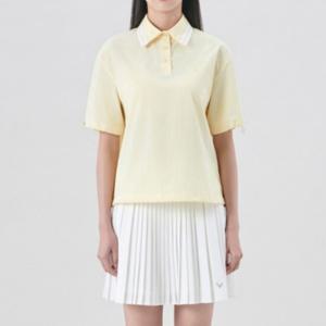 캘러웨이골프반팔티 PQC CWTY24M612_YE 여성 여름 우븐 Y넥 티셔츠