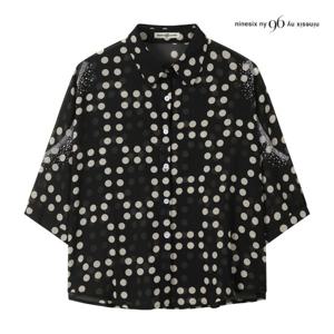 나인식스뉴욕  도트 큐빅 시스루 블라우스 (NP6SH008M0)