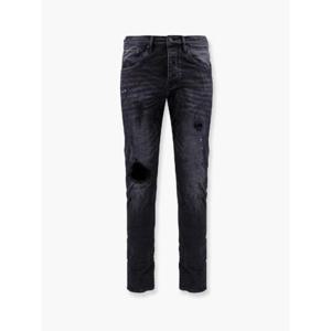 PURPLE BRAND Black Repair Dropped Fit Jeans P002BLR