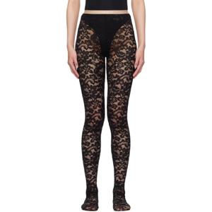 25 SS 발렌티노 여성 블랙 레브로데 레이스 스타킹 251476F076007