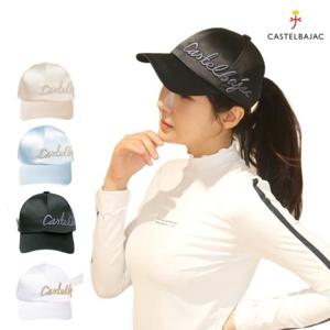 까스텔바작 여성 쉬폰 리본 볼륨 자수 경량 골프 캡모자 CWC_701