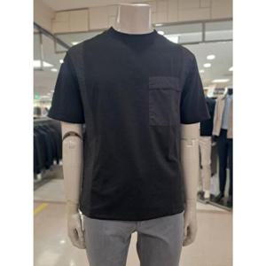 바쏘옴므 세이브존05 블랙라운드앞포켓포인트기본반팔티셔츠 WSY2KR63ABK