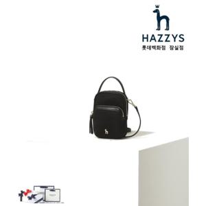 [헤지스] HIWA5E430BK_여성 블랙 나일론 더블지퍼 큐빅장식 크로스 미니백