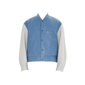 우영미 레더 바시티 자켓 블루   23SS W231LJ01651L