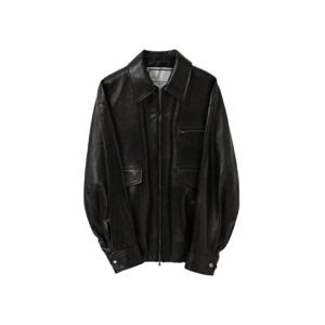 우영미 밴딩 레더 자켓 블랙   24FW W243LJ02655B