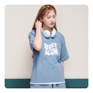 에꼴리에 HC33 4.5부 데님 피그먼트티 25B3759