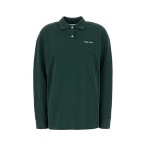 미우미우 로고 자수 긴팔 폴로 셔츠 MJL019SOOO14RW F0089 TP940873670