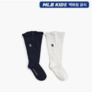 MLB키즈 [7FSOB175N-50IVS] 여아 베이직 프릴 니삭스 2번들 양말  2종