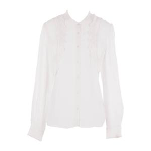 이자벨마랑 화이트 자수 만다린 칼라 셔츠 HT0661FA C3J11I20WH