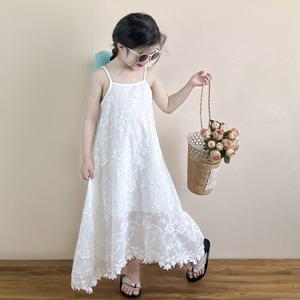[베이비맥스] 플라워 레이스 롱 스트랩 원피스 R14528