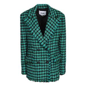 MSGM 하운드투스 패턴 트위드 재킷 3541MDG17237604 36 TP944894428