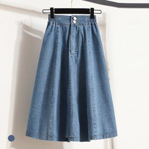 KARRA 백밴딩투버튼데님스커트_A5M0958