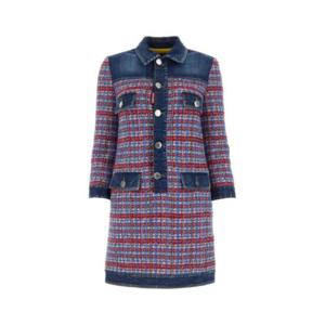 Dsquared2 패널 트위드 버튼 데님 미니 드레스 S75CV0692S78154 001F TP944845755
