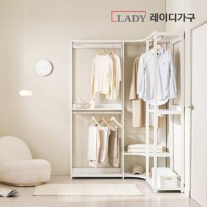 레이디가구 에어랙 철제 드레스룸 시스템옷장 2200 코너 행거형 B
