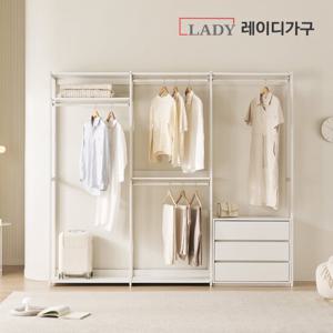 레이디가구 에어랙 철제 드레스룸 시스템옷장 2400 서랍형 A