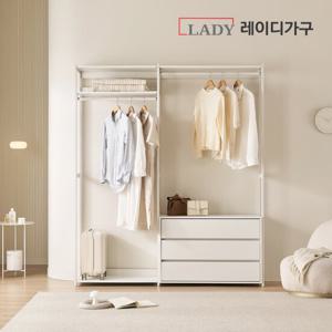 레이디가구 에어랙 철제 드레스룸 시스템옷장 1800 서랍형 A