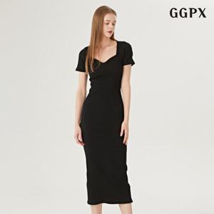 GGPX 골지 반팔 롱 원피스  (GOAOW018D)