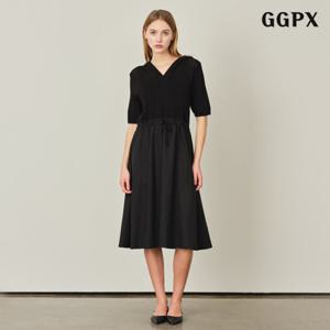 GGPX 배색 후디 롱 원피스 (GPAOW017D)