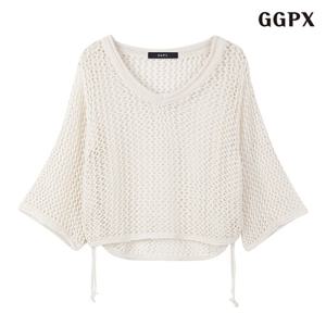 GGPX 그물셔링 크롭 긴팔니트 (GOBKT026D)