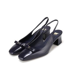 [본사운영] 바바라 소가죽 B로고 꼬마 리본 유광 여성 슬링백 5cm_BBH701