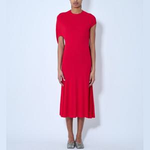 25 SS 자크뮈스 La Robe Salerno 드레이프 라 로브 미디 드레스 레드 24H243DR193 1