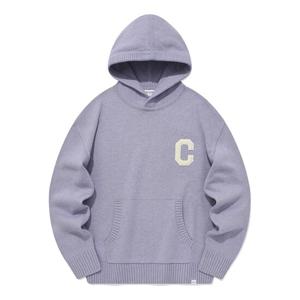 [커버낫] [TAG가 139,000] C 로고 램스울 후디 니트 라벤더