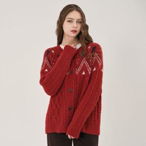 [르샵] 캐롤라인 배색 꽈배기 가디건 SNBKC520