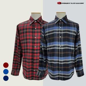 [마운틴가이드]봄 가을 등산복 남성 울 혼방 체크 셔츠 모직 남방 JPM-T2303-195-1