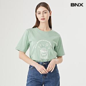 [비엔엑스]데일리 라운드 팝콘 프린팅 반팔 티셔츠 (BW1TS039L0)
