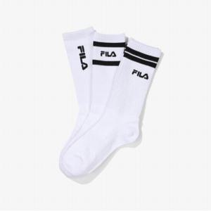 [FILA] TAG가15,000원 변형 로고 장목양말 3매입(FS3SCF5358X_WH