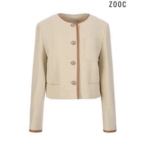 [주크]() 라운드배색 트위드자켓 (Z231MSF007_YE)