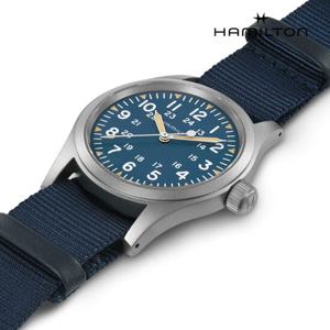 [해밀턴]H69439940 카키필드 메커니컬 38mm 손목시계 블루 다이얼