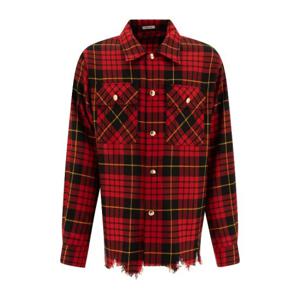 알렉산더맥퀸 디스트레스드 타탄 셔츠 805529QUABW6120 Red