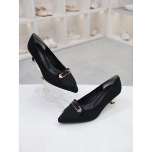 [코디엘루]스웨이드 태슬 여성 미들힐 펌프스 6cm CDSP500598-1