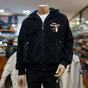 [지프](공용 )   뽀글이 속퀄팅누빔 후드점퍼 JP4JPU260BK