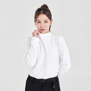 [마운틴벨리] 여성용 립멜란지 기모 하프넥 소프트 이너 목폴라 티셔츠 MVT4498W