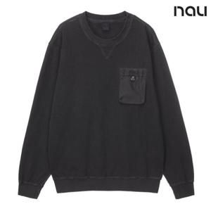 나우  (1NUTSS3905_DY) U GD립배색포켓스웻맨투맨 D.GRAY