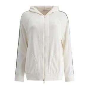 브루넬로쿠치넬리 코튼 집업 후드 집업 MD828SM606C8329 White