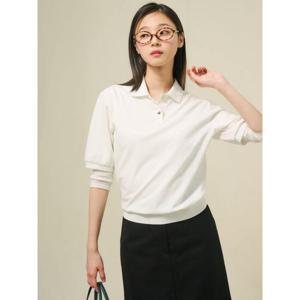 [빈폴레이디스] 세미 오버핏 T칼라 티셔츠 아이보리 (BF5342C010)